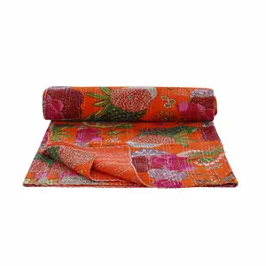 Hint Kantha yorgan yatak örtüsü atmak battaniye bohem tarzı çiçek baskı Bedcover hippi el yapımı Kantha yorgan battaniye