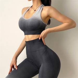 Traje de Yoga de 2 piezas, camisetas deportivas, Top corto, Leggings sin costuras, conjunto deportivo, ropa de gimnasio, conjunto de entrenamiento de Fitness - Product Image 6