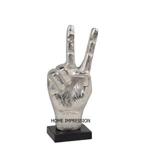 Aluminio fundido chapado en oro pulgar hacia arriba gesto mano signo diseño indio hecho a mano Metal escultura decorativa para decoración del hogar - Product Image 4