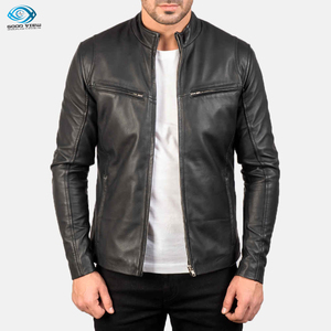 Veste en cuir véritable pour hommes, blouson à la mode, avec fermeture éclair, vente en gros - Product Image 2