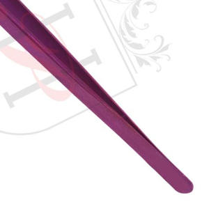 Pincettes professionnelles pour Extension de cils, pinces à épiler lisse, violet, étiquettes vierges, en acier inoxydable de qualité supérieure, 1 pièce - Product Image 4