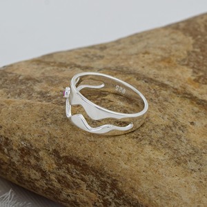 Natural redondo rosa zafiro piedra preciosa banda sólida plata esterlina 925 anillos de piedras preciosas al por mayor diseñador joyería fina fabricante - Product Image 4