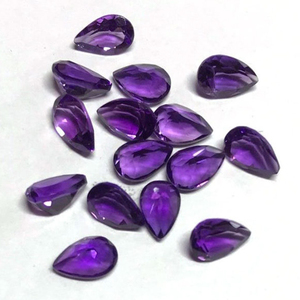 พลอยสีม่วงธรรมชาติทรงลูกแพร์ขนาด14X8มม. อัญมณีเจียระไนแบบหลวมสำหรับทำเครื่องประดับอัญมณีหลวม - Product Image 2
