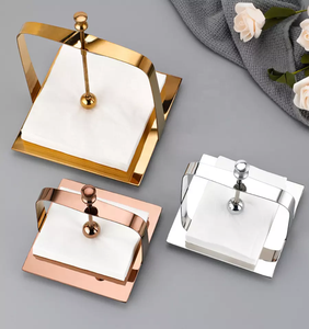 ชั้นวางผ้าขนหนูสแตนเลสแบบง่ายที่ใส่ทิชชู่ที่แขวนผ้าเช็ดปากโลหะ - Product Image 2