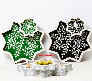 STAR DESIGN แม่ของงานฝีมือเรซินไข่มุก,ถาดเสิร์ฟงานไม้สำหรับตกแต่งทางหลวงบ้านถาดของขวัญเครื่องครัวรอมฎอน - Product Image 1