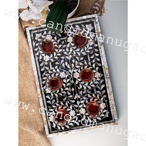 Diseño de lujo de bandeja de acrílico con bandeja de madreperla con plato árabe o platos de posavasos - Product Image 3