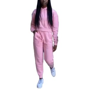2021 survêtement ensemble pour femmes à capuche sport survêtement pantalon à manches longues décontracté hauts pull tenues ensemble survêtement Jogging - Product Image 1