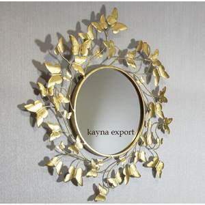 Luxury <b>Gold</b> Color butterfly Metal Wall <b>Mirror</b> for Home Decoration - Product Image 1