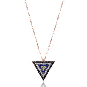 Delicada mezcla de piedra collar triángulo turco venta al por mayor hecha a mano de la joyería de la plata esterlina 925 - Product Image 1