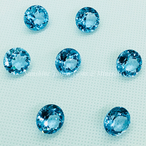 Precio de fábrica al por mayor 12mm Corte brillante Topacio azul cielo natural Piedra preciosa suelta facetada de alta calidad por quilate Certificado IGI - Product Image 4