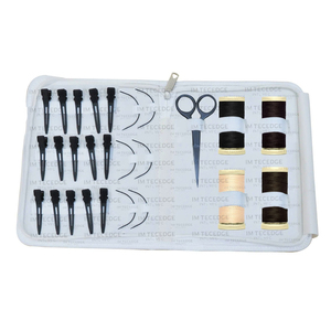 El kit de herramientas de extensión de cabello Mini Salon de alta calidad incluye pinza de pelo de tijera C aguja y alicates de costura de hilo de tejer - Product Image 5