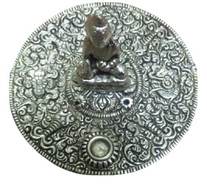 ที่ใส่ธูปไม้พระพิฆเนศโลหะสีขาว,ที่ใส่ธูปและที่ดักเถ้าที่มีกลิ่นของพระพิฆเนศ - Product Image 3