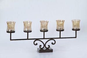 Portavelas de Malla Metálica de Primera Calidad con Diseño de Hojas Multisección para Decoración de Bodas y Centros de Mesa - Product Image 4