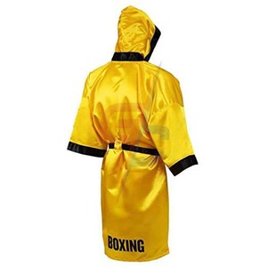 Robe de boxe professionnelle longue avec capuche Design en cuir personnalisable à prix économique pour GC PK - Product Image 6
