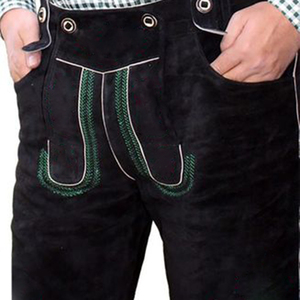 Pantalones Cortos Lederhosen de Cuero Sólido Más Vendidos, Bordado Digital Personalizado, Resistentes al Viento, de Alta Calidad, con Logotipo Personalizado para Hombre, Estilo Bávaro - Product Image 2