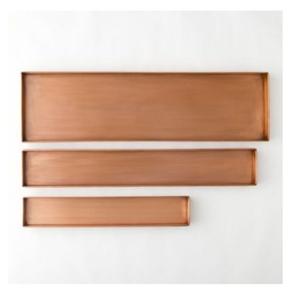 Plateau de service aux dates de forme rectangulaire de conception simple ensemble de 3 plateaux à dessert en cuivre de différentes tailles par Home Arts - Product Image 1