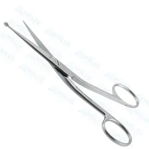 Knowles bandage scissors, 5 1/2'',angled shanks, straight blades, serrated bottom