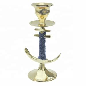 Portavelas de latón con ancla - Product Image 1