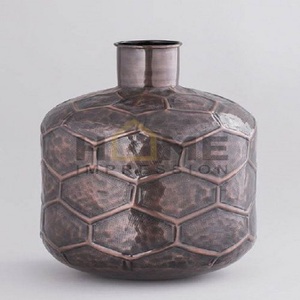 Design Decor Home Art Craft Modern Stylish Hammered <b>Vase</b> Luxury Antique <b>Tall</b> Metal <b>Vases</b> for Outdoor Events Weddings Handmade - Product Image 5