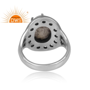 Anillo de piedras preciosas ovaladas de arcoíris Natural, joyería de plata de ley oxidada, joyería al por mayor - Product Image 4