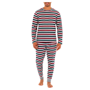 Ensemble de pyjama thermique respirant en coton 100% sur mesure pour hommes, style décontracté, option taille plus, design personnalisable, vêtements de nuit - Product Image 1
