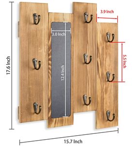 Wood Wall-Mounted Coffee Mug <b>Rack</b> with Chalkboard Feature Rustic <b>Kitchen</b> Storage Holder for Tableware - Product Image 2