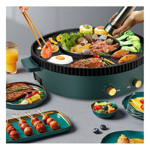 Mini griglia elettrica rotonda della salandra del panino di Hotpot Bbg di Teppanyaki commerciale senza fumo - Product Image 4