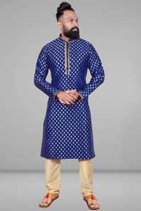 Vêtements tunique avec pantalon pour hommes, style péruvien kurta shamwar, mode dubaï, produit islamique - Product Image 2