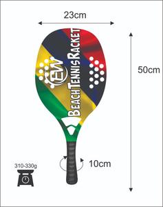 Raquetas de Tenis de Playa Hechas a Medida para Padel/Spaddle - Empuñadura de Fibra de Carbono, Cara de 22 mm, Peso de 320-340 g, Longitud de 50 cm, Logotipos y Colores Personalizados - Product Image 3