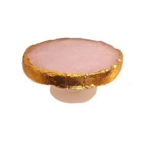 Prise de téléphone en pierre précieuse, quartz rose or, dessous de verre, plaque précieuse, agate naturelle - Product Image 6