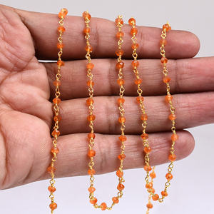 ลูกปัดคาร์เนเลี่ยนพลอย925สเตอร์ลิงเงินลูกประคำชุบทองสร้อยคอแฟชั่นสำหรับเป็นของขวัญวันครบรอบแต่งงาน - Product Image 5