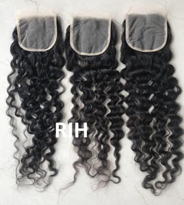 ชุดผมลอนคลื่น3มัดปิดด้วยการรวมกลุ่มผมมนุษย์,ผมมนุษย์ตอนกลางวิกผมหยิกจากผู้ขายชาวอินเดีย - Product Image 2