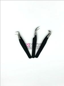 Pince à épiler en acier inoxydable pour extensions de cils avec revêtement en poudre noire avec votre propre logo personnalisé Instruments de beauté - Product Image 5