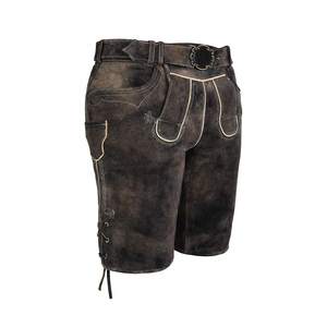 กางเกงขาสั้นบาวาเรีย lederhosen ปักลายสีน้ำตาลทรงสลิมฟิตพร้อมโลโก้ขนาดล้าง6XL ตกแต่งลวดลาย - Product Image 3