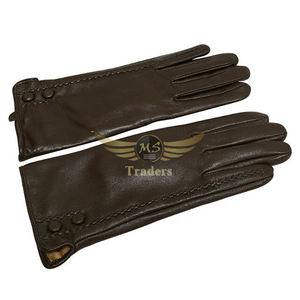 Vente en gros d'écrans tactiles en PU noirs à la mode pour hommes gants d'hiver en cuir chaud pour hommes en fourrure - Product Image 6