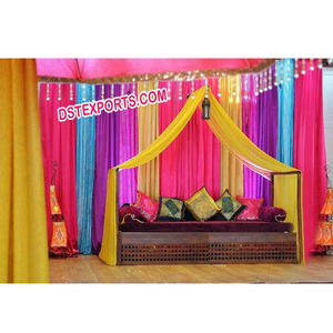 Muslim Wedding <b>Colourful</b> Mehandi Stage Punjabi Wedding Sangeet Stage Hindu Wedding Stage Wholesale Wedding Decor <b>Set</b> Australia - Product Image 1