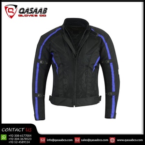Veste de sport pour femme en Cordura noir-bleu, vêtements de moto tendance, coupe-vent, protections textiles pour femmes pour la course à moto - Product Image 3