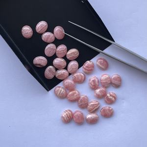 Cabujón calibrado ovalado liso de piedra Rodocrosita Natural de 8mm y 10mm de proveedor a granel a precio mayorista para la fabricación de joyas - Product Image 1