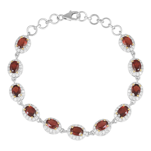 Cubic Zircon Garnet Stone <b>Bracelet</b> S925 Sterling <b>Silver</b> Gold Vintage <b>Bangle</b> Natural Birthstone Wholesale Lowest Price Jewellery - Product Image 1