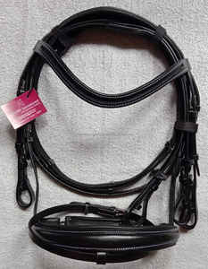 Brida de cuero de alta calidad para caballos, banda para las cejas con canal vacío y Diadema acolchada suave - Product Image 4