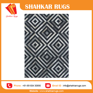 Prix de gros Vente en gros Cristal Cheveux noirs sur cuir Tapis modernes en cuir Tapis au meilleur prix - Product Image 6