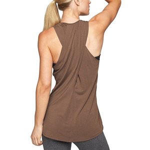 Women Casual Back Cross <strong>Tank</strong> Tops Sleeveless Fitness Workout Shirts Stretchy Gym Running Racer Aback Women Active Wear Gym Shirt