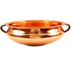 Super Fine Decorative Hammered Copper Urli Best Copper Home Decoration Items Manufacturers From India Diameter 12.0" Inch Brow