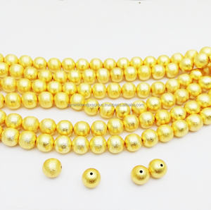 Cuentas Redondas de Cobre Chapadas en Oro de 18K para la Fabricación de Joyas, de 4mm a 30mm, Pirámide y Preciosas, Int'l BF095 - Product Image 5