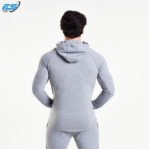 ชุดวอร์มแขนยาวของผู้ชายชุดเสื้อและกางเกงขาสั้นเสื้อมีฮู้ดแห้งเร็วขนาดใหญ่พิมพ์ลายโลโก้ตามสั่ง - Product Image 6