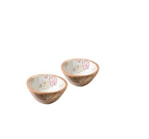 Ensemble de bols décoratifs imprimés en bois, assiettes et cuillères pour salade, bol imprimé en bois, soupe en émail à vendre - Product Image 4