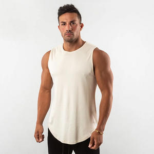 Camiseta sin mangas con Logo personalizado para hombre, camiseta sin mangas de algodón 100% para entrenamiento, barata de fábrica - Product Image 2