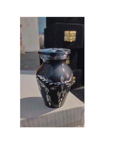 Hojas grabadas de aluminio gris, recuerdo de urna de cremación, suministros funerarios, Brassworld, India, nuevo diseño - Product Image 1