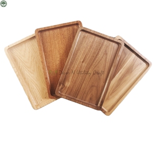 Plateaux de service en bois faits à la main, finition laquée, pour usage résidentiel, avec motif bois naturel - Product Image 1