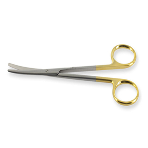 กรรไกรโลหะสีทองโค้ง-18ซม./พื้นฐานของเครื่องมือผ่าตัด - Product Image 1